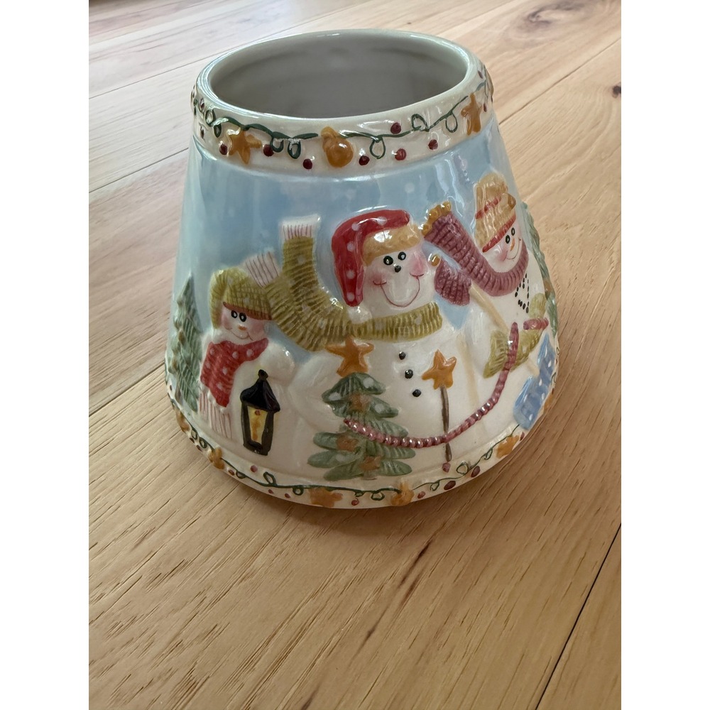 Yankee Candle Large Jar Shade Snowman Christmas Ceramic Holiday Festive 1030602